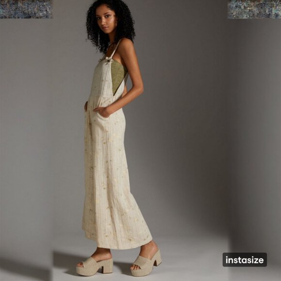 OLLARI By Anthropologie Wide Leg Lightweight Floral Printed Jumpsuit Overalls - Picture 5 of 16